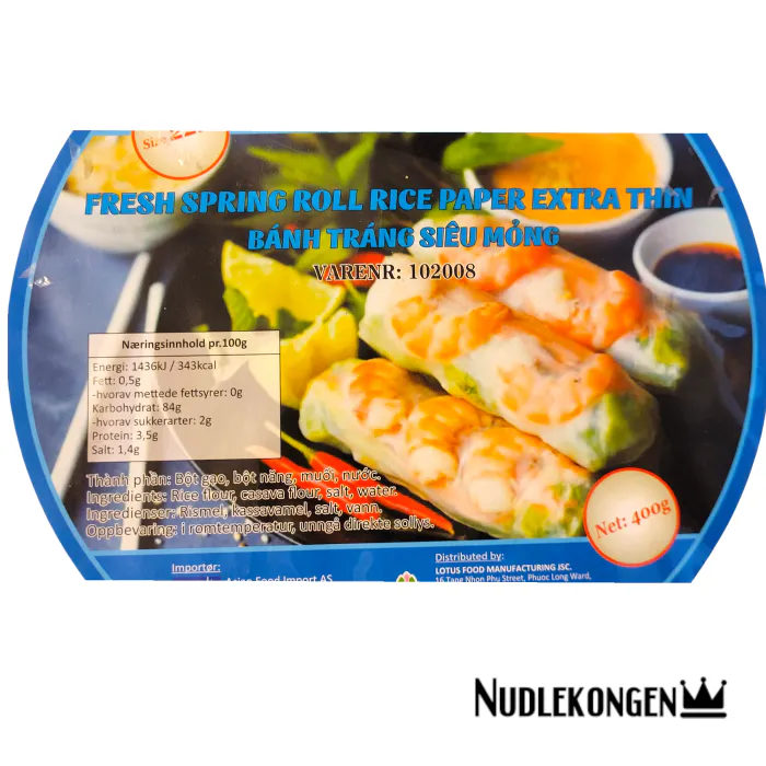 EKSTRA TYNT RISPAPIR FOR FERSKE VÅRRULLER - 400 GR